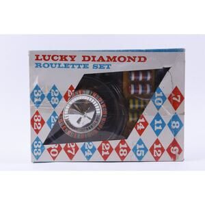 80s Toy Lucky Diamond, Roulette Set, No 139, Board Game, 100 Roulette Chips, H.